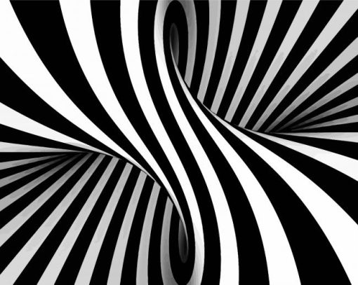 Optical Black And White Illusion - Paint By Numbers - Painting By Numbers