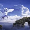 Pegasus On Cloud With Man On Hill paint by numbers