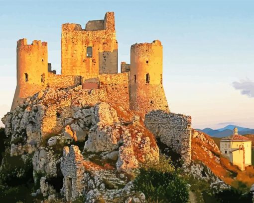 Rocca Calascio Castle Abruzzo Italy paint by numbers