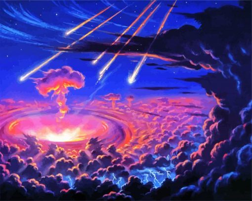 shooting comets and clouds paint by number