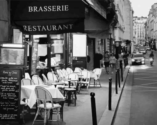 Sidewalk Cafe In Paris paint by numbers