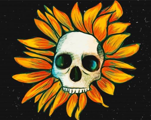 Sunflower Skull paint by numbers