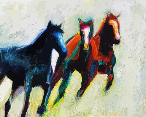 Three Horses On The Diagonal Frances Marino paint by numbers