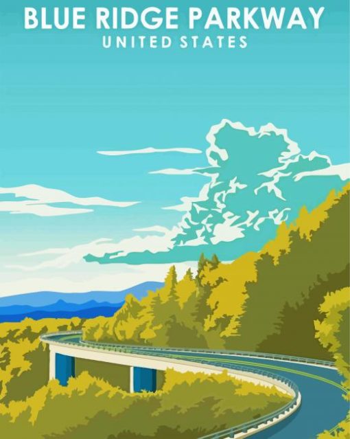virginia blue ridge parkway poster paint by number