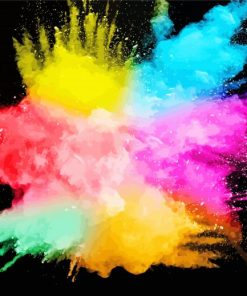 Multicolored Powders Splash paint by numbers