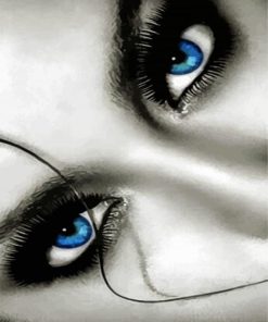 Black And White Blue Eyes paint by numbers