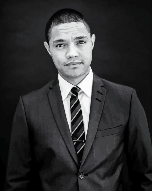 Black And White Trevor Noah paint by numbers