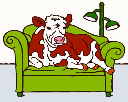 Cow in a sofa paint by numbers