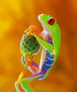 Hippie frog animal paint by number