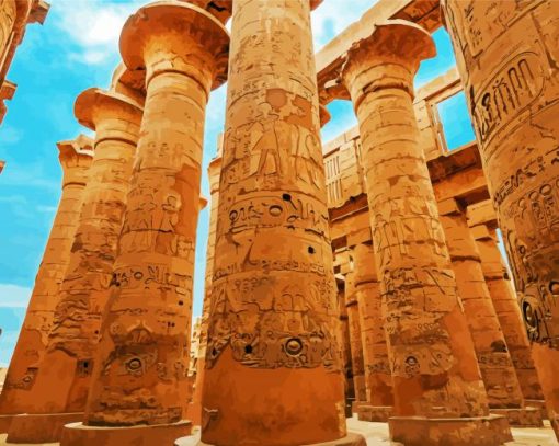 Luxor egypt monuments paint by numbers