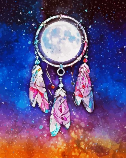 Moon dreamcatcher paint by numbers