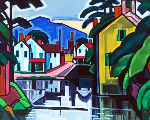 Ond Canal Port Oscar Bluemner paint by numbers