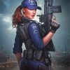 Police woman paint by numbers