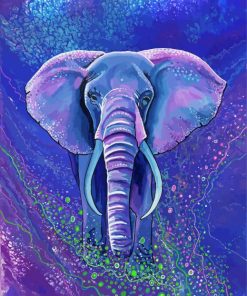 Purple Elephant Animal paint by numbers