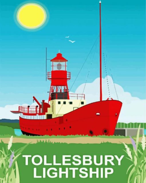 Tollesbury lightship poster paint by numbers