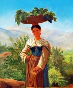 Woman With Fruit Basket paint by numbers
