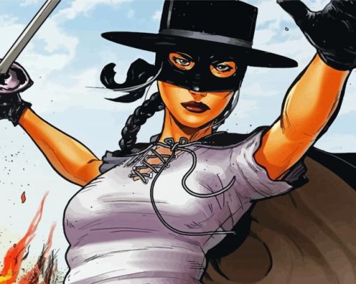 Zorro woman paint by numbers