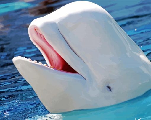 cute Beluga whale animal paint by number