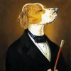 dog in a suit portrait paint by number
