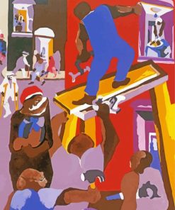man of a scaffold by Jacob Lawrence paint by number