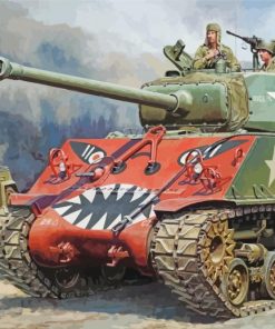Sherman Tank Art paint by numbers