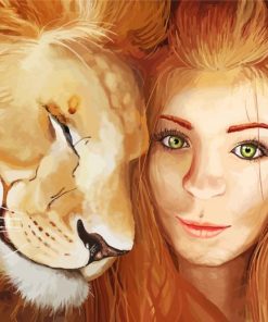 Woman And Lion paint by numbers