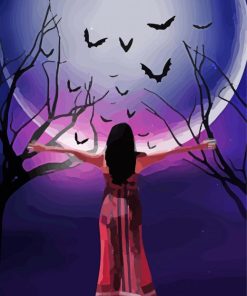Aesthetic Moon Woman paint by numbers
