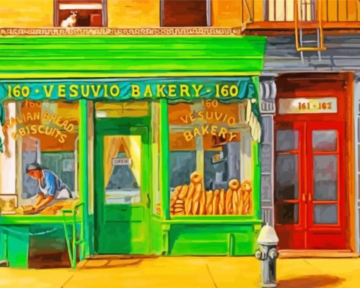 Vintage Bake Shop Illustration paint by numbers