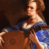 Self Portrait As A Lute Player Gentileschi paint by numbers