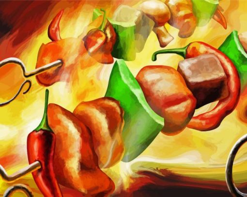 Abstract Food Art paint by number