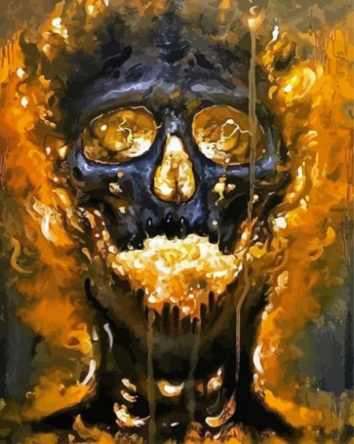Blazing Skull Art paint by number