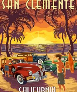 California San Clemente Poster paint by numbers