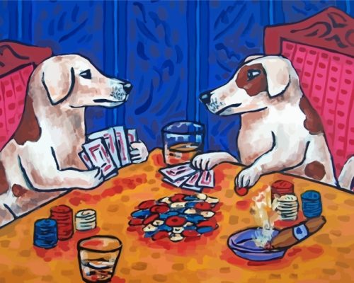 Gambling Dogs Art paint by number
