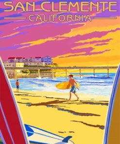 San Clemente California Poster paint by numbers