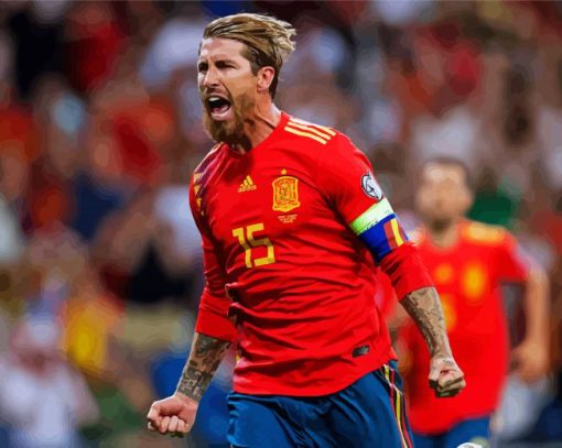 Sergio Ramos spanish national team Player paint by numbers