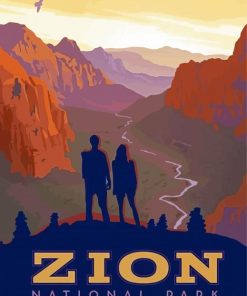 Zion National Park angels landing Poster paint by numbers