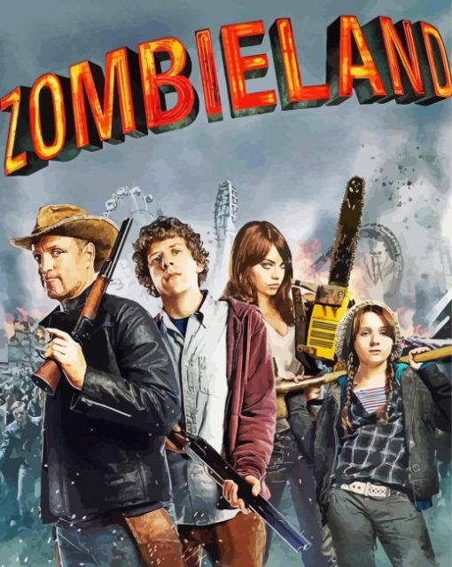 zombieland movie poster paint by numbers