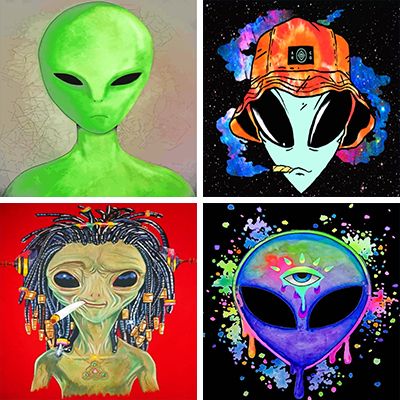 aliens paint by numbers
