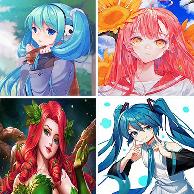 anime girls paint by numbers