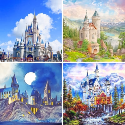 castles paint by numbers