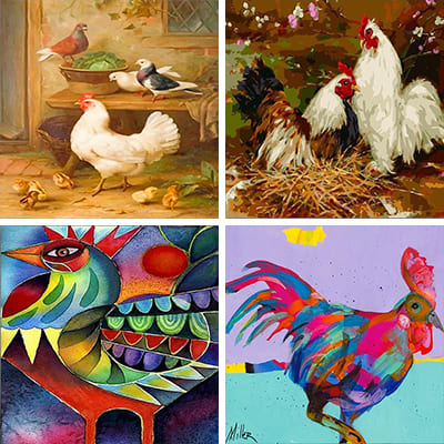 chickens paint by numbers