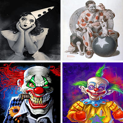 clowns paint by numbers
