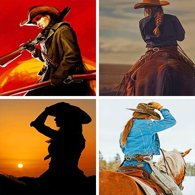 Cowgirls paint by numbers