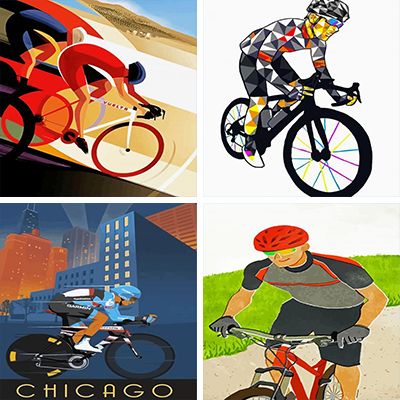 Cyclist paint by numbers