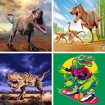dinosaurs paint by numbers
