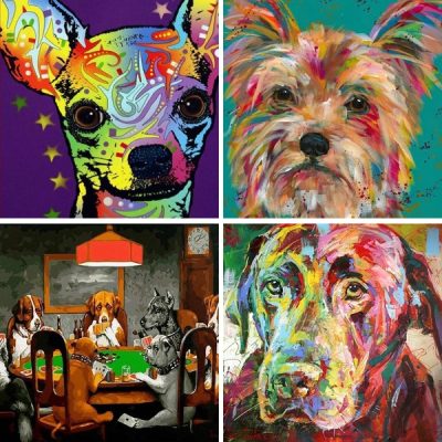 Dog paint by numbers
