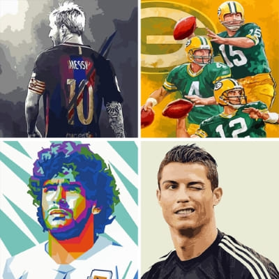 footballers paint by numbers