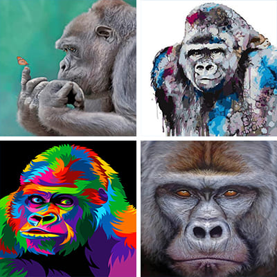 gorillas paint by numbers