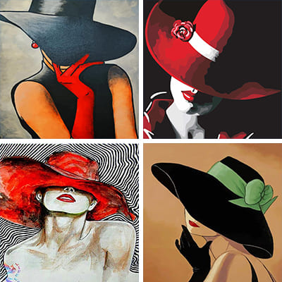 hats paint by numbers
