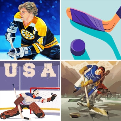 ice hockey paint by numbers
